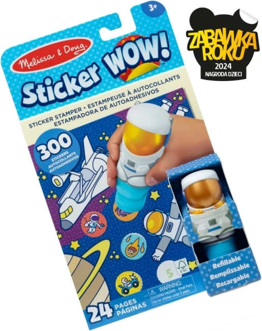 Sticker Wow ustvarjalni set z žigom in nalepkami – astronavt