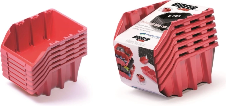 Set shranjevalnih škatel Bineer Long, 6 kosov, rdeča