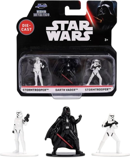Set 3 figur STAR WARS: Darth Vader in 2× Stormtrooper – Jada Toys Nano Metalfigs