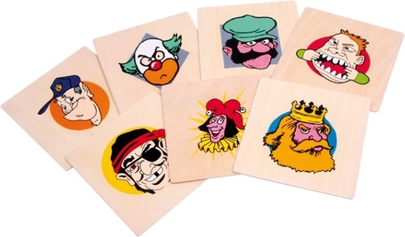 Leseni rojstnodnevni krožniki Vesela obraza SMALL FOOT, set 7 kos