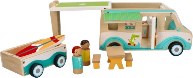 Lesena prikolica s priklopnikom in dodatki