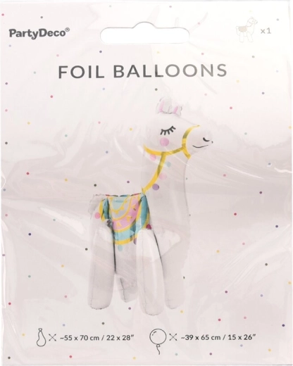 Folijski balon bela lama 39 × 61 cm