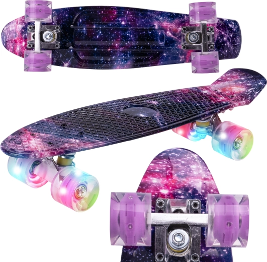 Penny board s svetlečimi kolesi Space