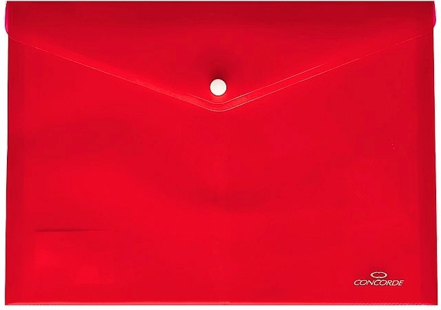 Mapa za dokumente z gumbom A4 prozorna rdeča CONCORDE