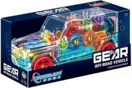 prozoren terenski avto z zobniki in svetlobnimi učinki