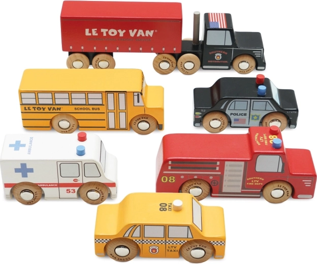 Lesena vozila New York Le Toy Van – 6 kosov