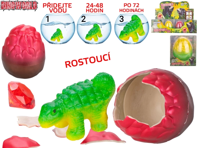 Dinoworld valilni in rastoči dinozaver z draguljem