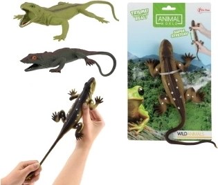 Raztegljiv gumijast kuščar z notranjimi kroglicami