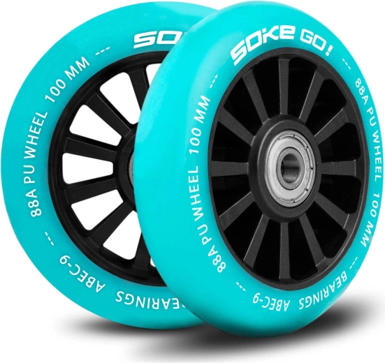 Kolesa za skiro 100 mm turkizna 2 kosa SOKE