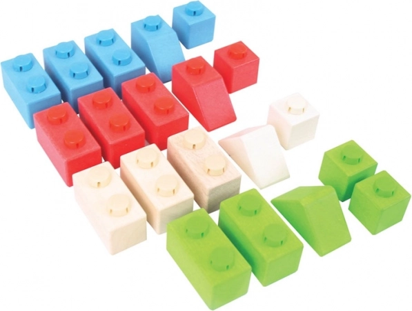 Bigjigs Baby Lesene Gradbene Kocke Primary Set