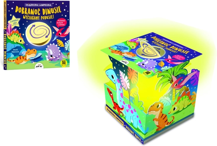 Knjiga-lučka Lahko noč, dinozavri – USB‑C LED