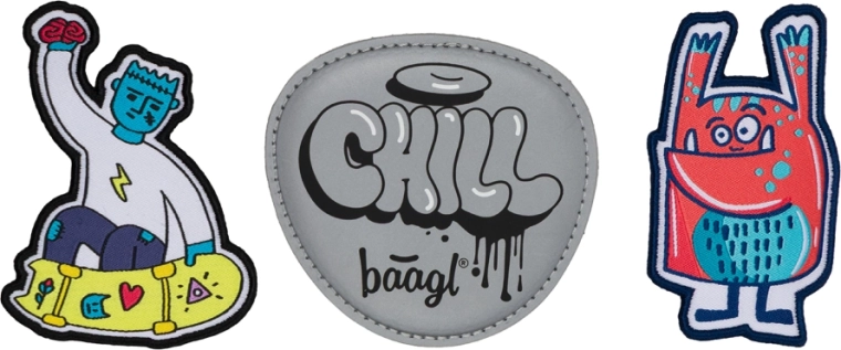 Baagl Baaglies – komplet 3 našitkov Chill Hands Up