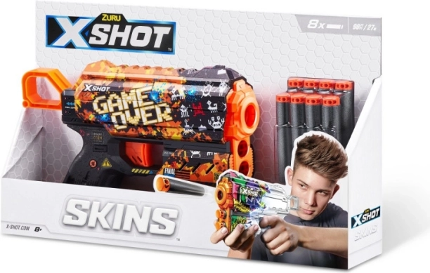 X-Shot Skins Flux – penkasta pištola Game Over (8 puščic)