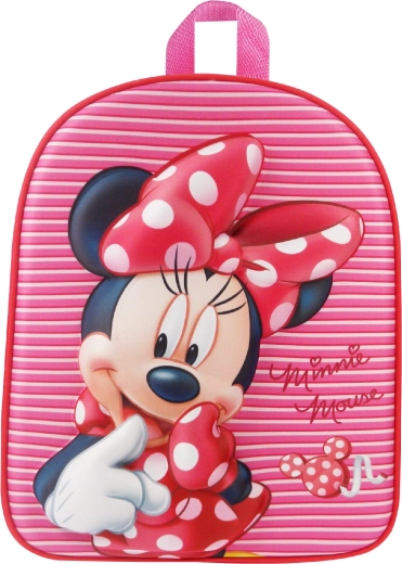 Otroški 3D nahrbtnik Minnie Mouse rožnat črtast 31 cm