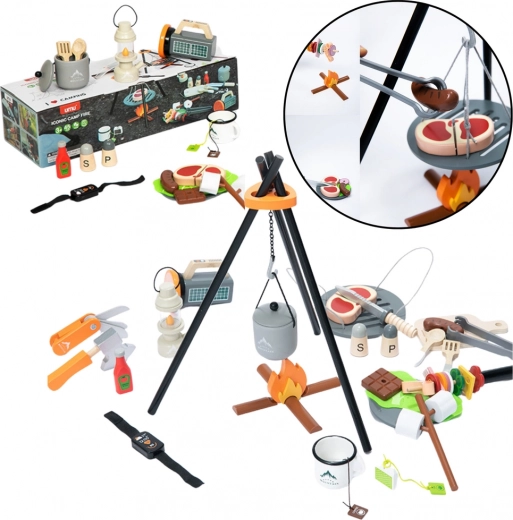 Lesena kamping set 45 kosov