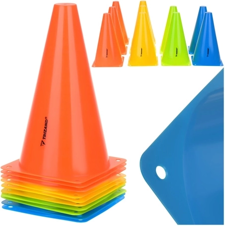 Trening stožci 10 kosov TRIZAND 23 cm – barvne športne označbe