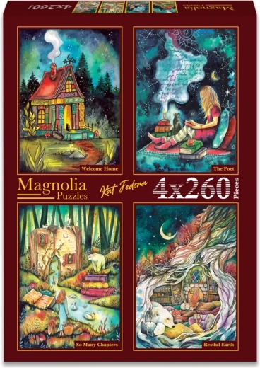 Magnolia puzzle Vrnitev domov, Pesnikova duša, Zgodba polna poglavij in Mirna dežela (4×260 koščkov)