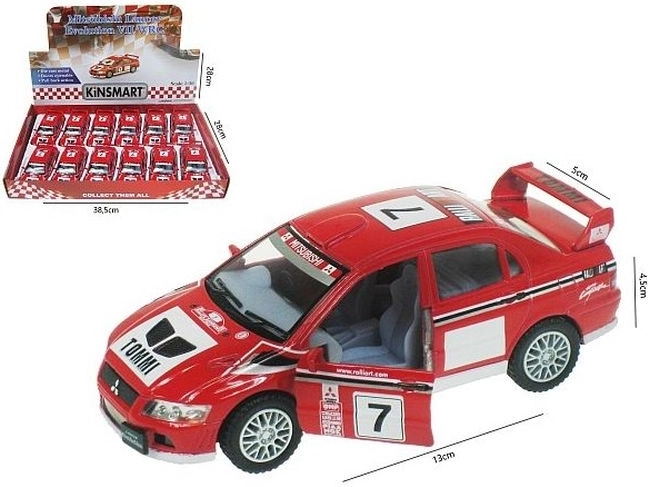 Mitsubishi Lancer Evolution VII WRC kovinski model avtomobilčka 1:36 s pull-back pogonom
