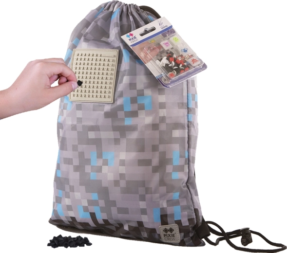 Pixie Crew vreča za na hrbet Minecraft sivo-modra