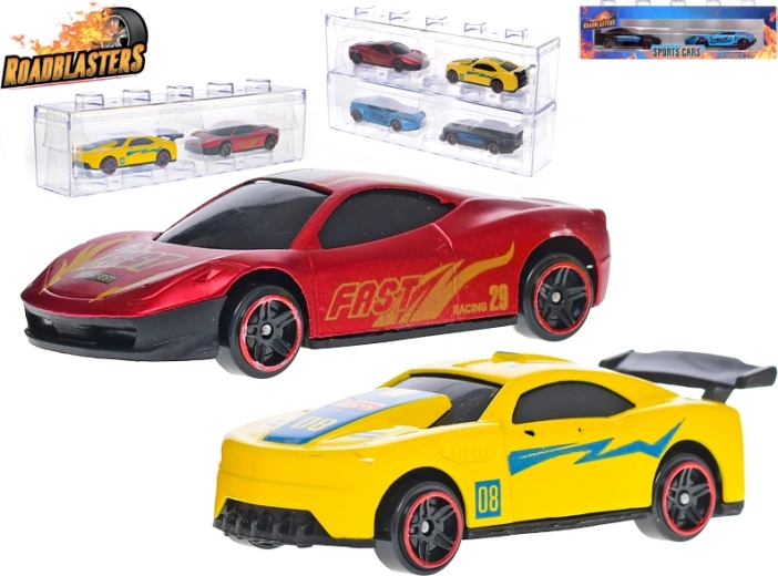 Roadblasters set kovinskih dirkalnih avtomobilčkov 7 cm v škatlici