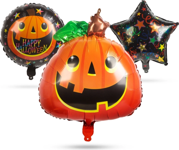 Komplet halloween balonov iz folije v obliki buče – 5 kosov