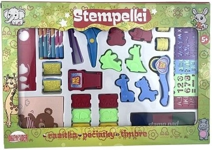 Ustvarjalni komplet štampiljk v kovčku za otroke