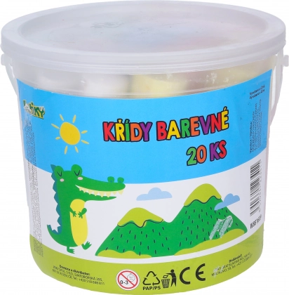 Okrogle kredice za pločnik, 20 kosov v vedru