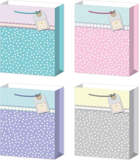 Darilna vrečka S pastel z mehurčki