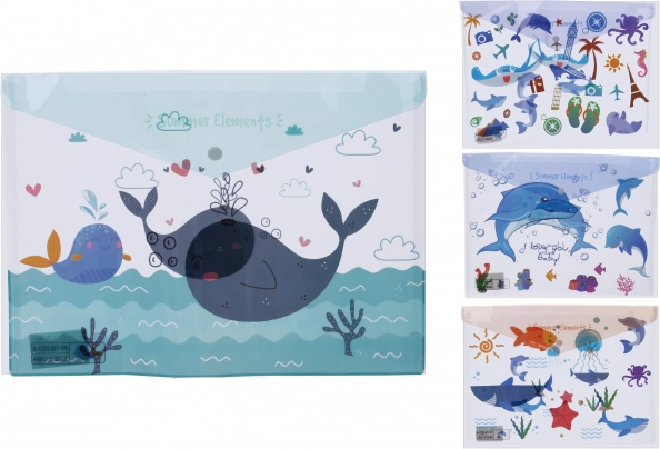 Mapa z gumbom Morski svet 35,8 × 26 cm