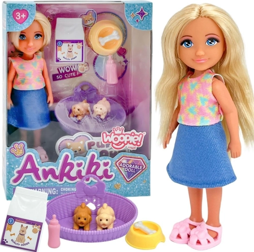WOOPIE Royal punčka Ankiki s kužki in dodatki