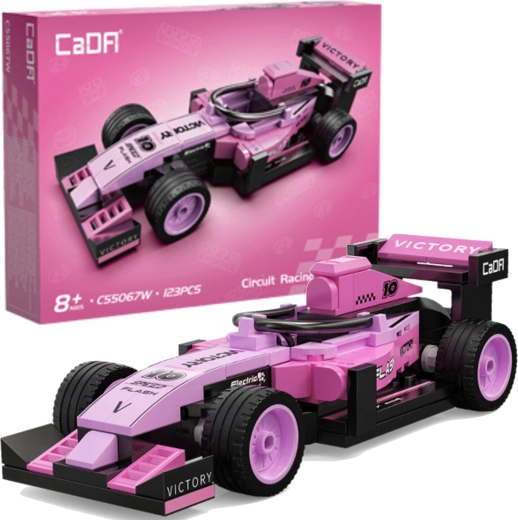 Konstrukcijski set CaDA dirkalni avto Circuit racing car pink (123 delov)