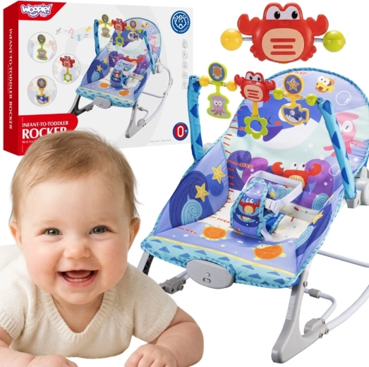 Woopie Baby gugalni ležalnik in vibracijski bouncer 2 v 1 rak