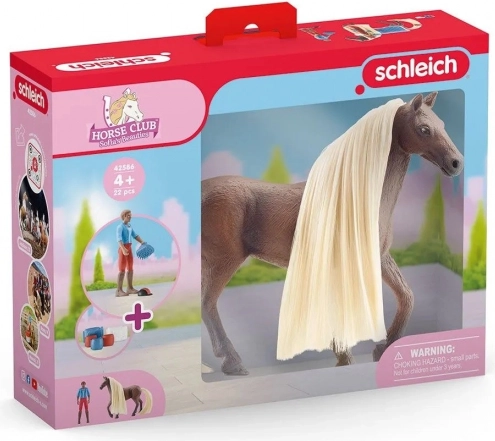 Schleich Horse Club Sofia & Leo s konjem Rocky – začetni komplet za česanje grive