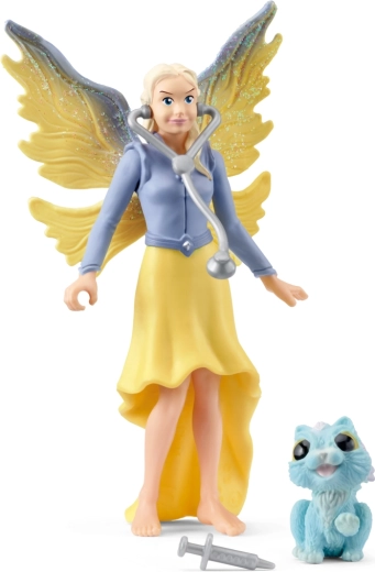 Schleich Bayala čarobna nega živali – vilinka Sera in okriljeno mucko, POCKET SET