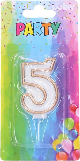 Zabavna svečka številka 5 zlata