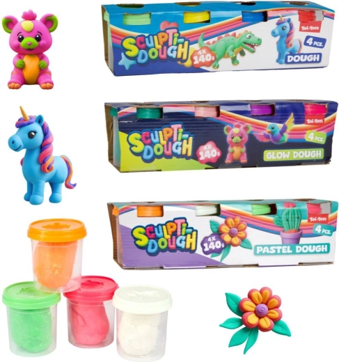 Modelirna 4×140 g v lončku – klasična, pastelna ali svetleča