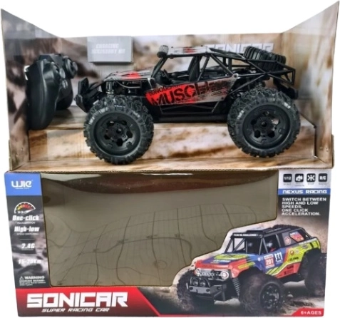 Off-road remote-controlled car with battery