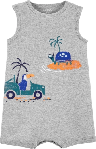 CARTER'S poletni pajac tropical grey za dečke – Velikost 62