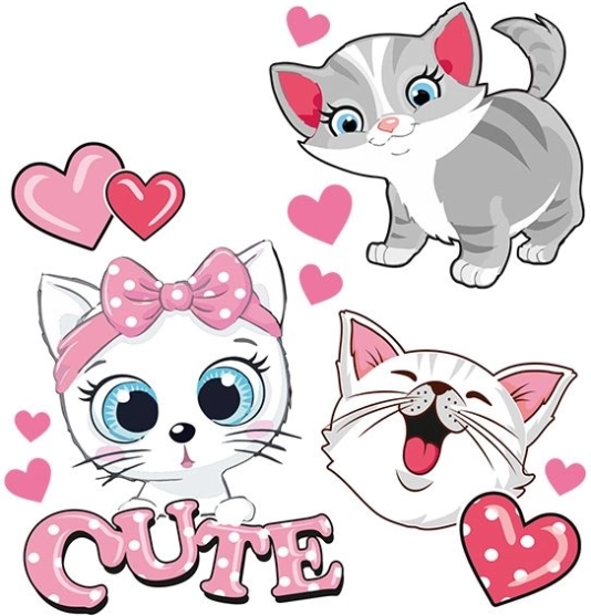 Nalepke Ljubke Mačke na likanje papir