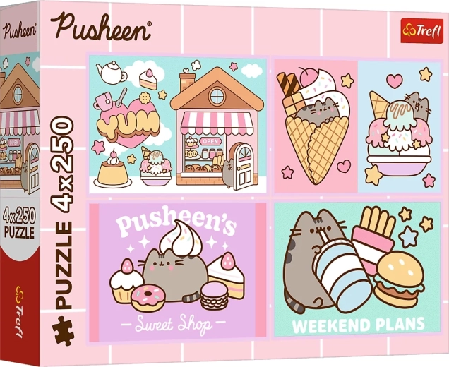 Sestavljanka Pusheen – spoznajte PUSHEEN 4×250 kosov