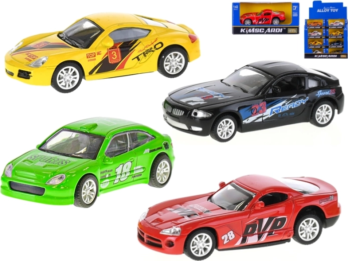 Kovinski dirkalni avtomobilček 1:43 s povratnim pogonom