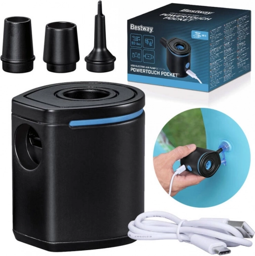 Bestway Powertouch Pocket USB žepna električna zračna črpalka z nastavki