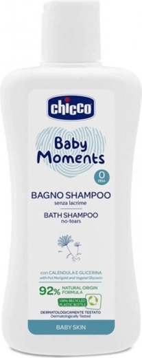 Chicco gel za prhanje 2v1 za lase in telo Baby Moments 200 ml