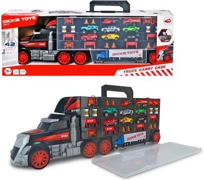 Truck case for toy cars with launcher and accessories