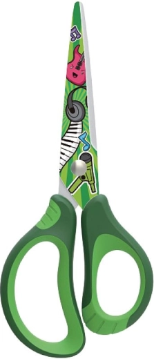 Šolske škarje KEYROAD Tattoo Soft 15 cm zelene