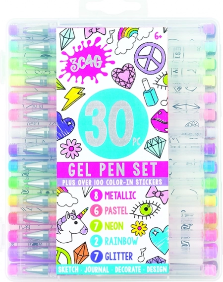 Gel pisala MAKE IT REAL - Set 30 barv