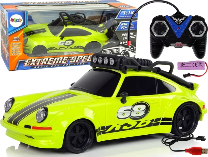 Športni avto 1:18 Zeleno rezervno kolo Pilot