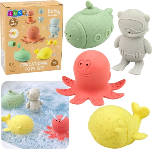 Senzorične gumijaste igrače za kopanje, pastelne figurice, 4 kosi