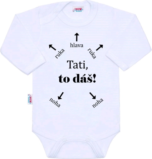 Otroški bodi s potiskom New Baby Ati, ti bo uspelo! 68 (4–6 mesecev)