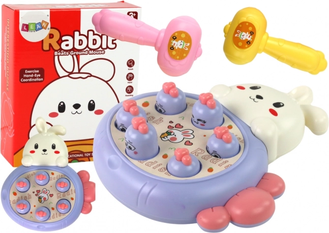 Igra Whac-A-Mole vijolična s korenčkom in zajčkom